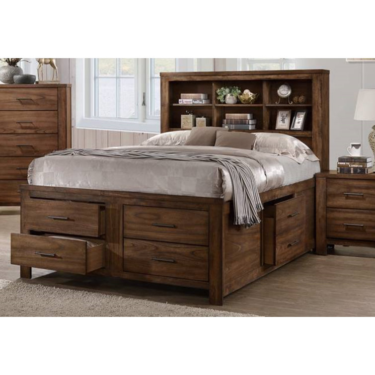 Cal king bed on sale frame with drawers